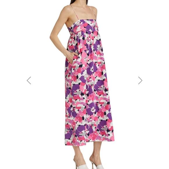 S/W/F C'est La Vie Ruched Bandeau Midi-Dress Size S Wedding Guest Dress NWT - Picture 3 of 8